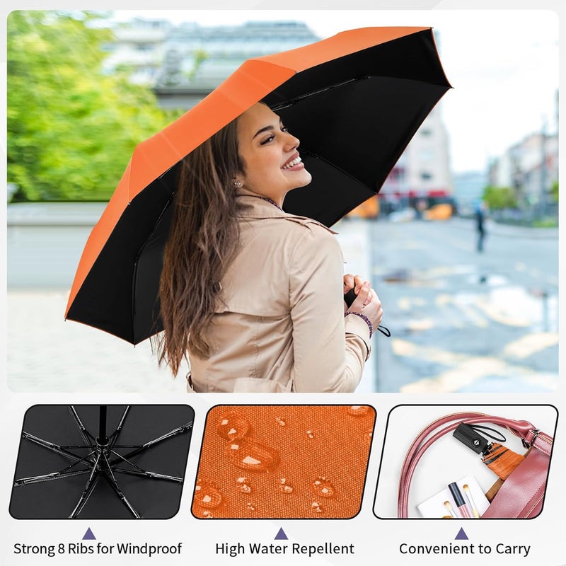 Yoobure Windproof Travel Umbrella - Automatic Umbrellas for Rain, Compact Folding Umbrella with UV Protection, Lightweight Portable Design for Backpack/Walking/Car, Sun & Storm Ready - Image 3